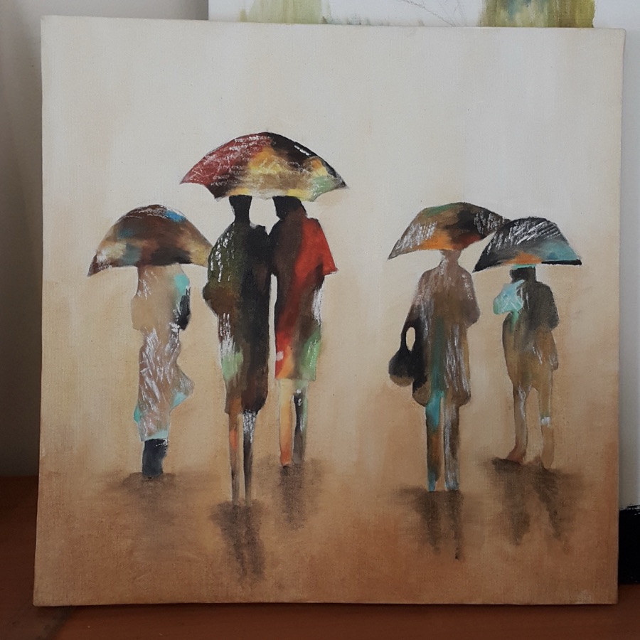 Silhouettes, oil painting