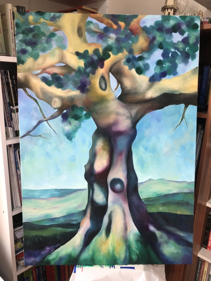 Tree, oil painting