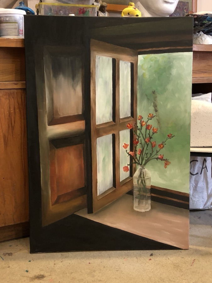 Window, oil painting