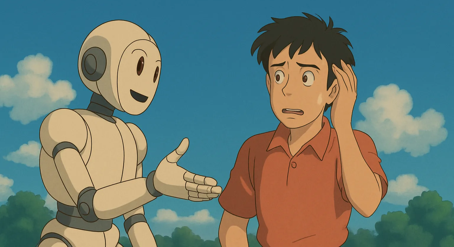 A robot persuading a human. Image generated by ChatGPT.